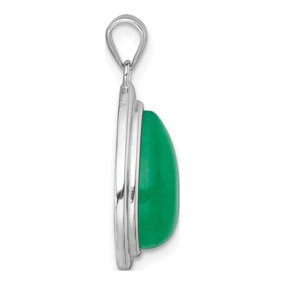 Sterling Silver Jade Quartz Pear Pendant – view 3