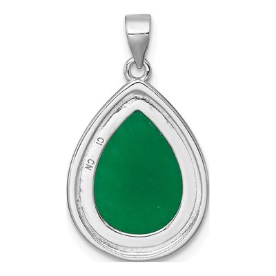 Sterling Silver Jade Quartz Pear Pendant – view 4