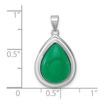 Sterling Silver Jade Quartz Pear Pendant – view 5