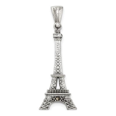 Sterling Silver Marcasite 3-D Eiffel Tower Pendant – view 4