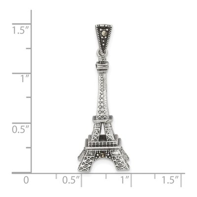 Sterling Silver Marcasite 3-D Eiffel Tower Pendant – view 5