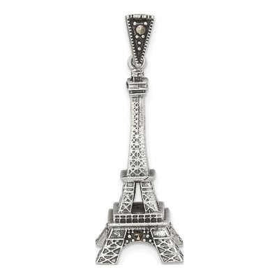 Sterling Silver Marcasite 3-D Eiffel Tower Pendant