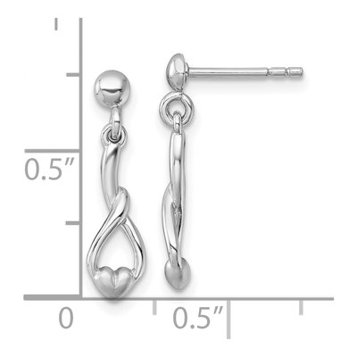 Sterling Silver Teardrop Heart Dangle Earrings – view 4