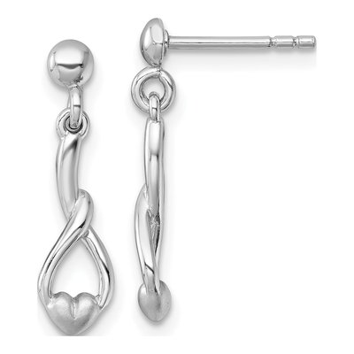 Sterling Silver Teardrop Heart Dangle Earrings