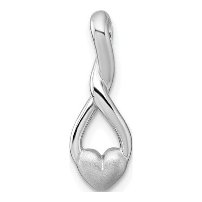 Sterling Silver Teardrop Heart Slide Pendant
