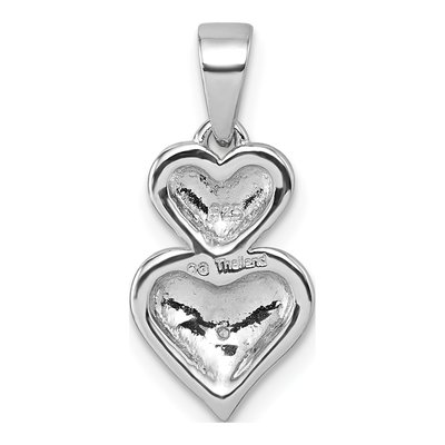 Sterling Silver CZ Double Heart Pendant – view 4