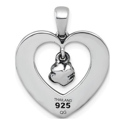 Sterling Silver Open Heart Flower Pendant – view 4