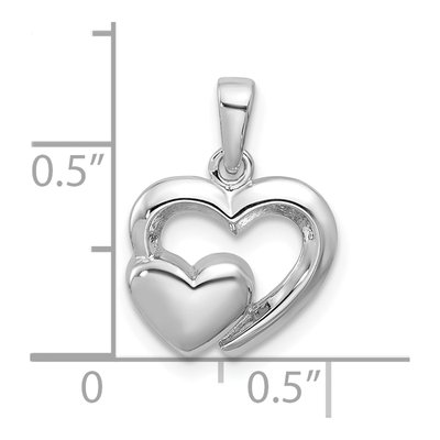 Sterling Silver Heart Inside Pendant – view 4