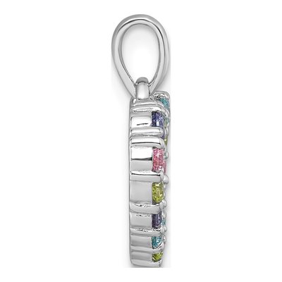 Sterling Silver CZ Pastel Heart Pendant – view 3