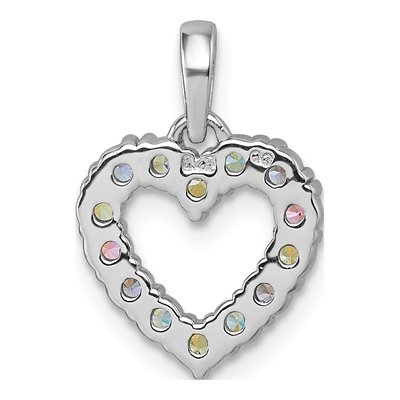 Sterling Silver CZ Pastel Heart Pendant – view 4