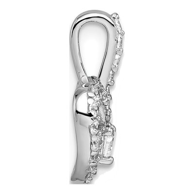 Sterling Silver CZ Open Heart Pendant – view 3