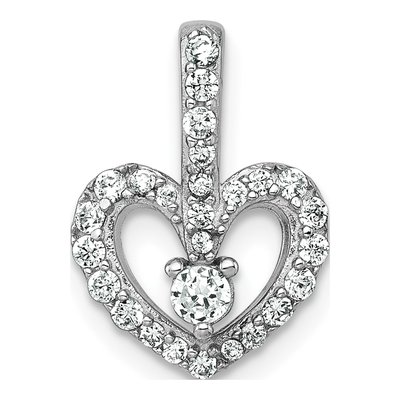 Sterling Silver CZ Open Heart Pendant