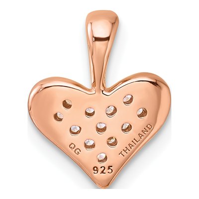 Rose Gold-Plated Sterling Silver CZ Heart Pendant – view 4
