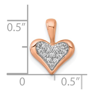 Rose Gold-Plated Sterling Silver CZ Heart Pendant – view 5