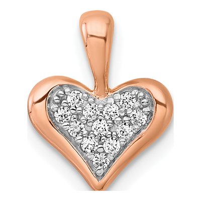 Rose Gold-Plated Sterling Silver CZ Heart Pendant