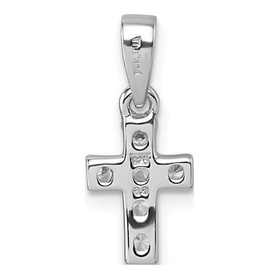 Sterling Silver CZ Cross Pendant – view 4