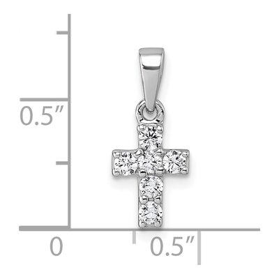 Sterling Silver CZ Cross Pendant – view 5