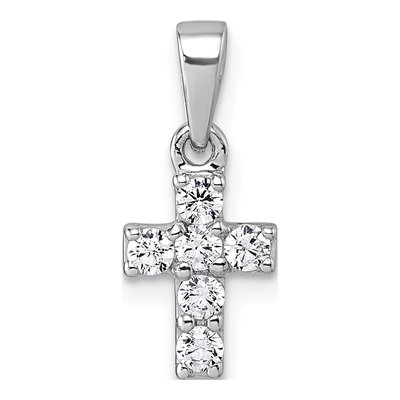 Sterling Silver CZ Cross Pendant