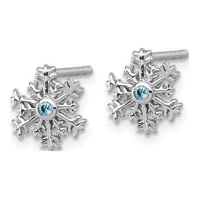 Sterling Silver CZ Snowflake Stud Earrings – view 3