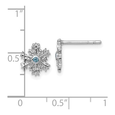 Sterling Silver CZ Snowflake Stud Earrings – view 4