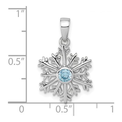 Sterling Silver CZ Snowflake Pendant – view 4