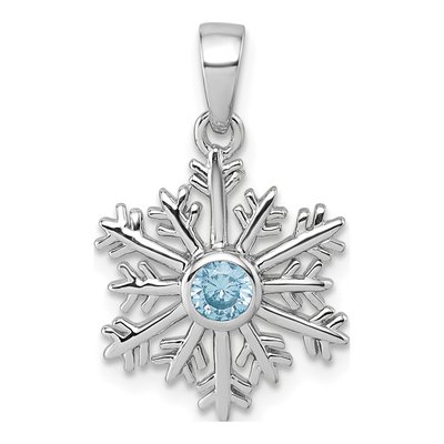 Sterling Silver CZ Snowflake Pendant