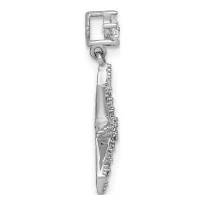 Sterling Silver CZ Star Slide Pendant – view 3