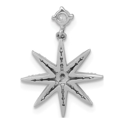 Sterling Silver CZ Star Slide Pendant – view 4