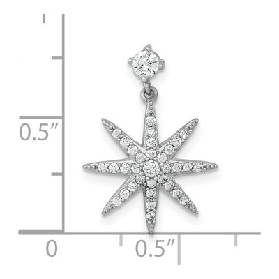 Sterling Silver CZ Star Slide Pendant – view 5