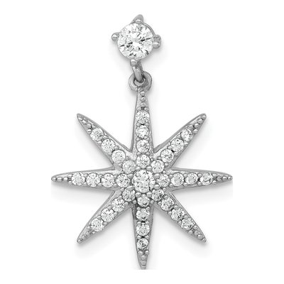 Sterling Silver CZ Star Slide Pendant