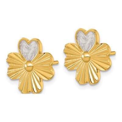 Gold-Plated Sterling Silver 4-Leaf Clover Stud Earrings – view 3