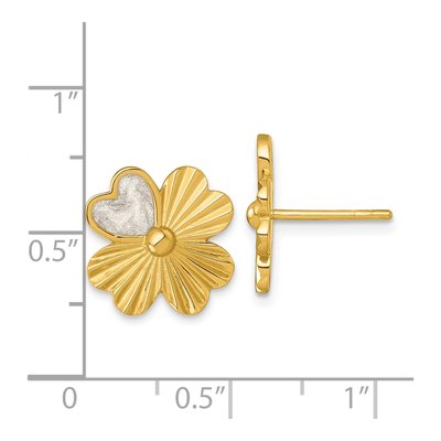 Gold-Plated Sterling Silver 4-Leaf Clover Stud Earrings – view 4
