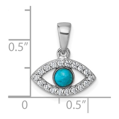 Sterling Silver CZ Evil Eye Pendant – view 5