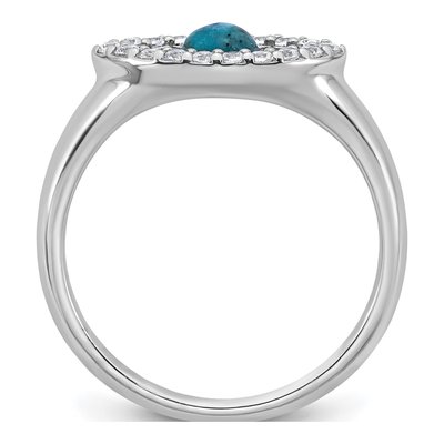 Sterling Silver CZ Evil Eye Ring – view 3