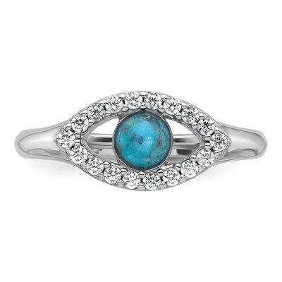 Sterling Silver CZ Evil Eye Ring – view 5