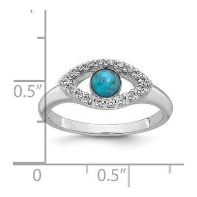 Sterling Silver CZ Evil Eye Ring – view 6