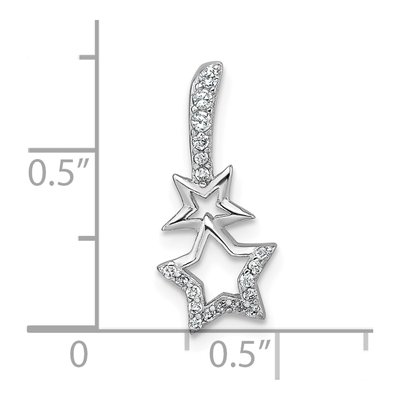 Sterling Silver CZ Shooting Stars Slide Pendant – view 5