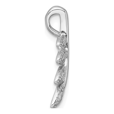 Sterling Silver CZ Leaf Slide Pendant – view 3