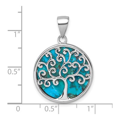 Sterling Silver Turquoise Tree of Life Pendant – view 5