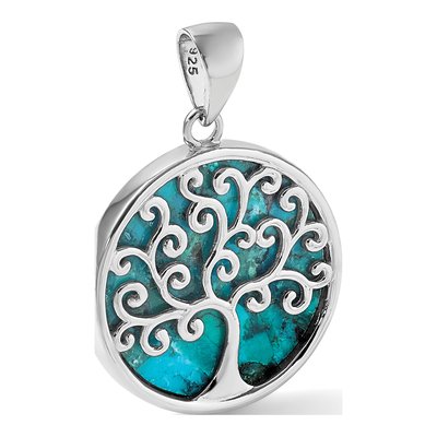 Sterling Silver Turquoise Tree of Life Pendant – view 6