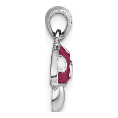 Sterling Silver Red Enamel Mushroom Pendant – view 3