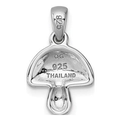 Sterling Silver Red Enamel Mushroom Pendant – view 4