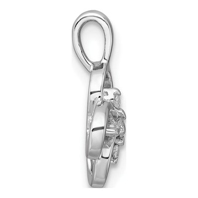 Sterling Silver CZ Flower Pendant – view 3