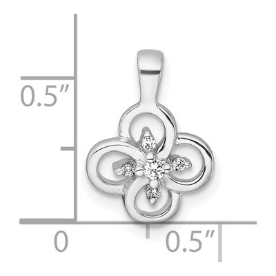 Sterling Silver CZ Flower Pendant – view 5
