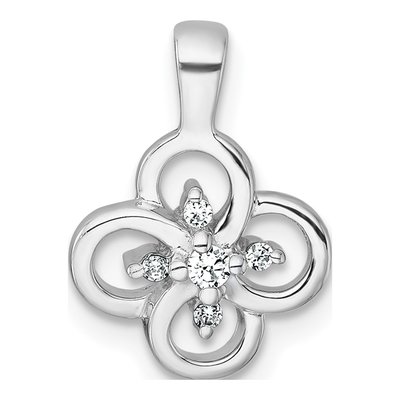 Sterling Silver CZ Flower Pendant