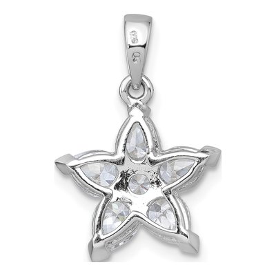 Sterling Silver CZ Flower Pendant – view 4
