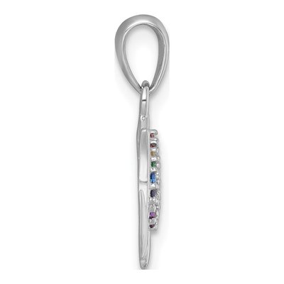 Sterling Silver Crystal Rainbow Tulip Pendant – view 3
