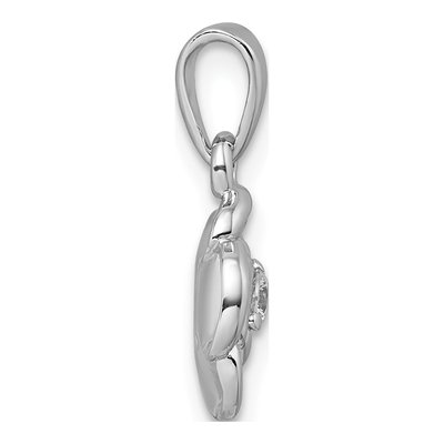 Sterling Silver CZ Flower Pendant – view 3