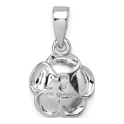 Sterling Silver CZ Flower Pendant – view 4