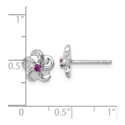 Sterling Silver CZ Flower Stud Earrings – view 4